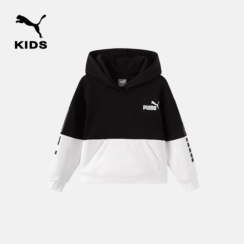 【断码福利】PUMA彪马官方男女大童印花拼色加绒连帽卫衣 678518