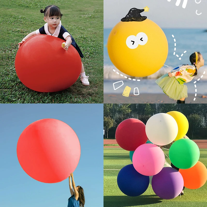 户外野餐36寸超大彩色乳胶气球加厚儿童公园草坪生日布置拍照道具