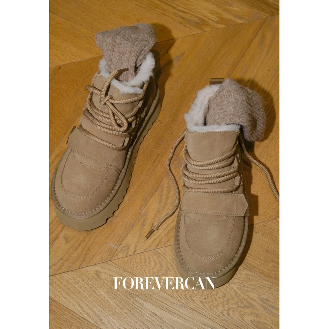 FOREVERCAN【新品彩蛋】 头层磨砂牛皮- 卡其色鞋子 SS25583