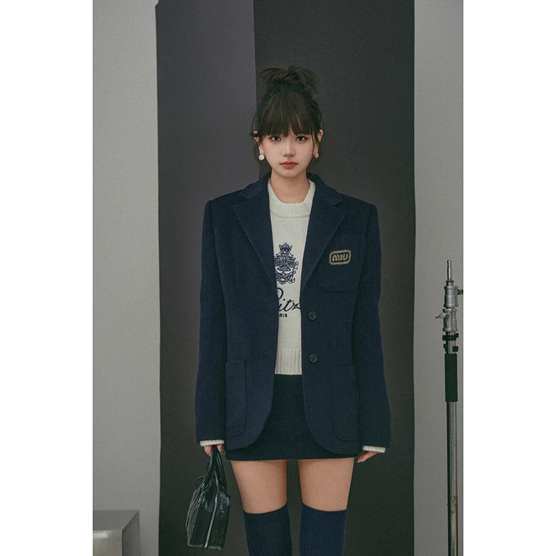 “圣马丁学院”m!u24S时髦知识分子羊毛西装外套+半裙 SC20791