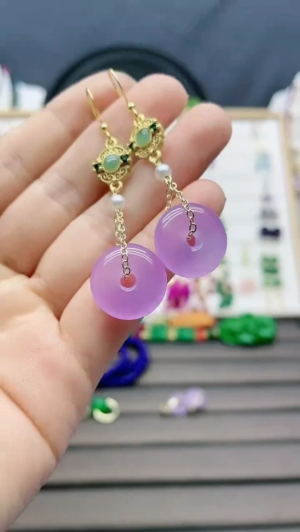 【闪购商品】翡翠耳饰14K金镶嵌423000