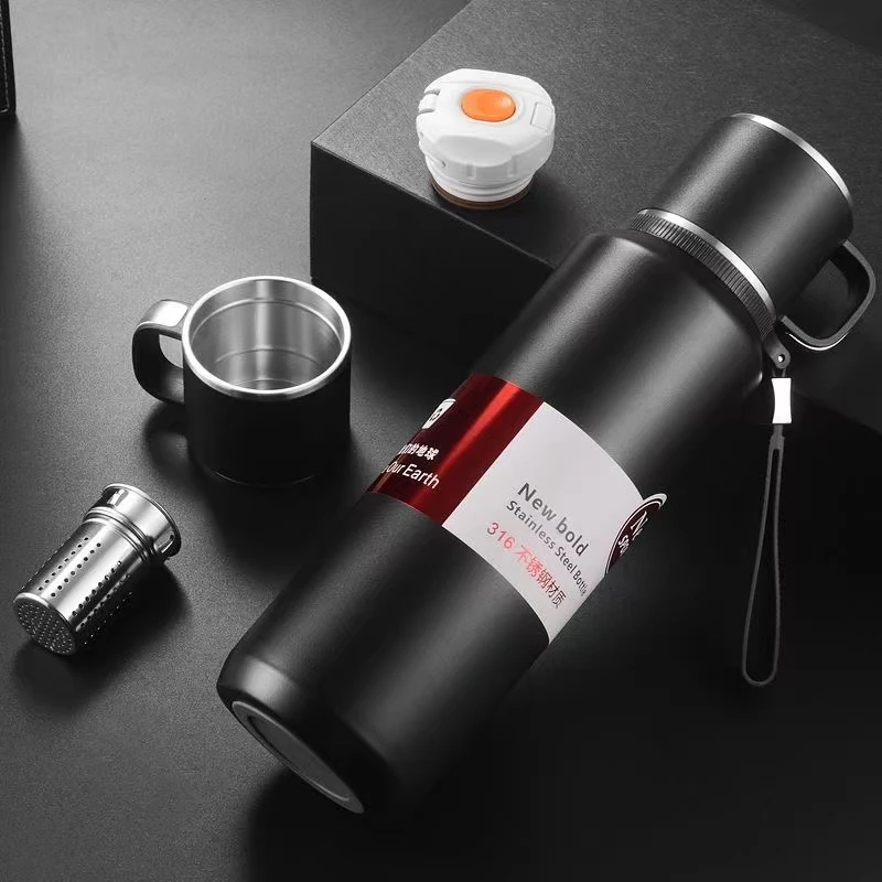 大容量保温杯男士专用泡茶杯茶水分离316不锈钢保温壶便携旅行杯