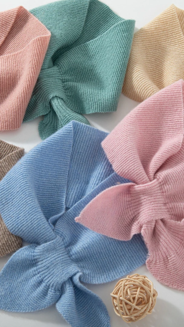 儿童羊绒围脖保暖男女童羊毛围巾秋冬针织百搭护颈韩版蝴蝶结脖套