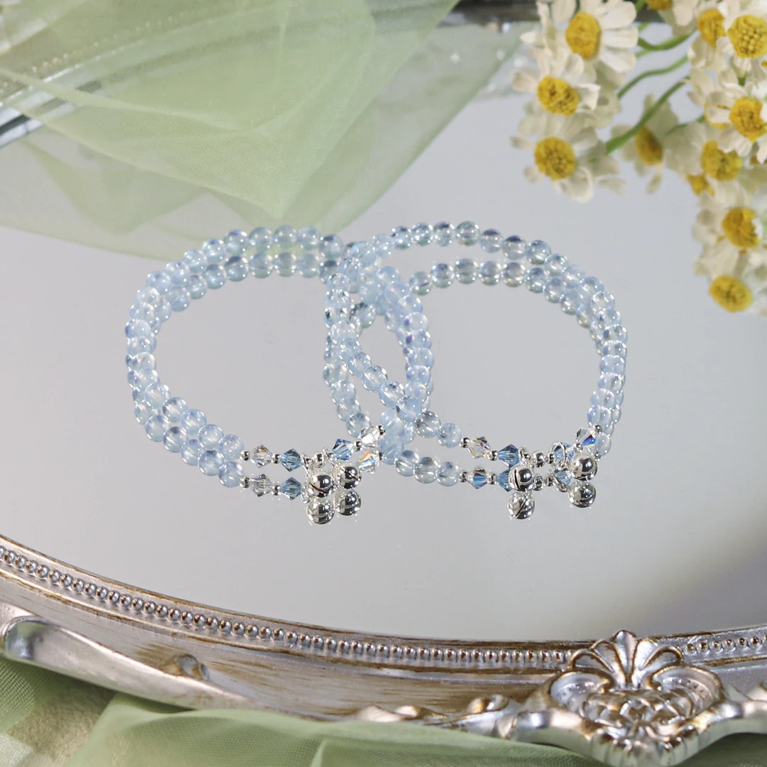 《蓝也蓝不住》海蓝宝铃铛手链 A759 多样性发颜色微差 发货件数一