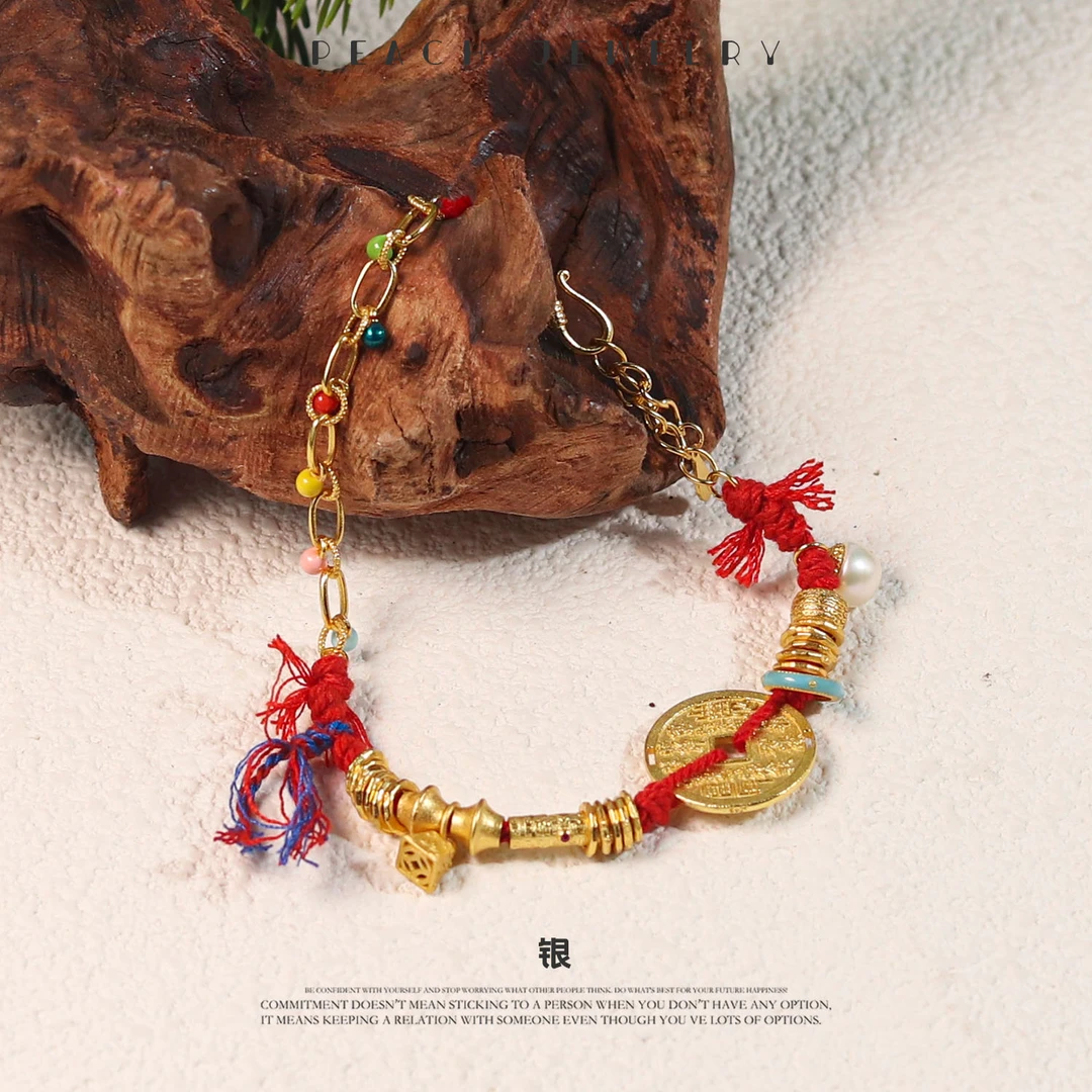 925银手链 银山鬼花钱手链 YE31 多样性发颜色微差 发件数一