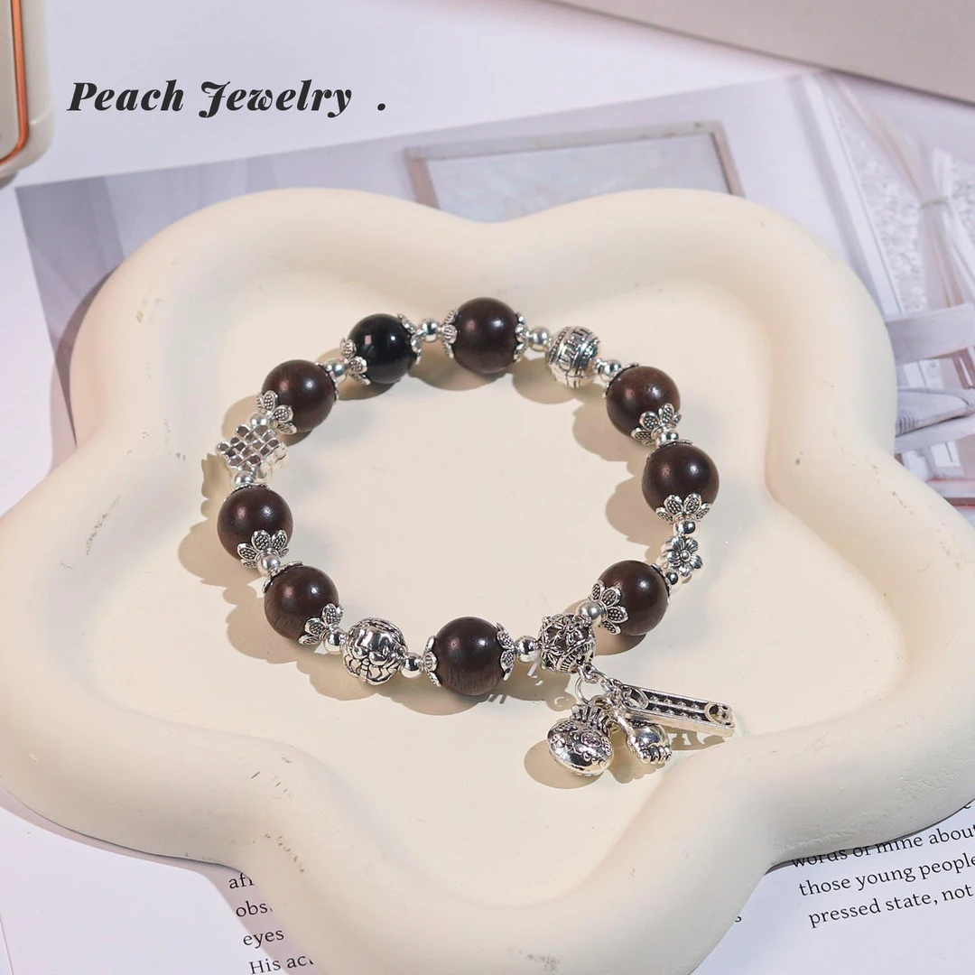 黑曜石木质手链 AX106 多样性发颜色微差 发货件数一