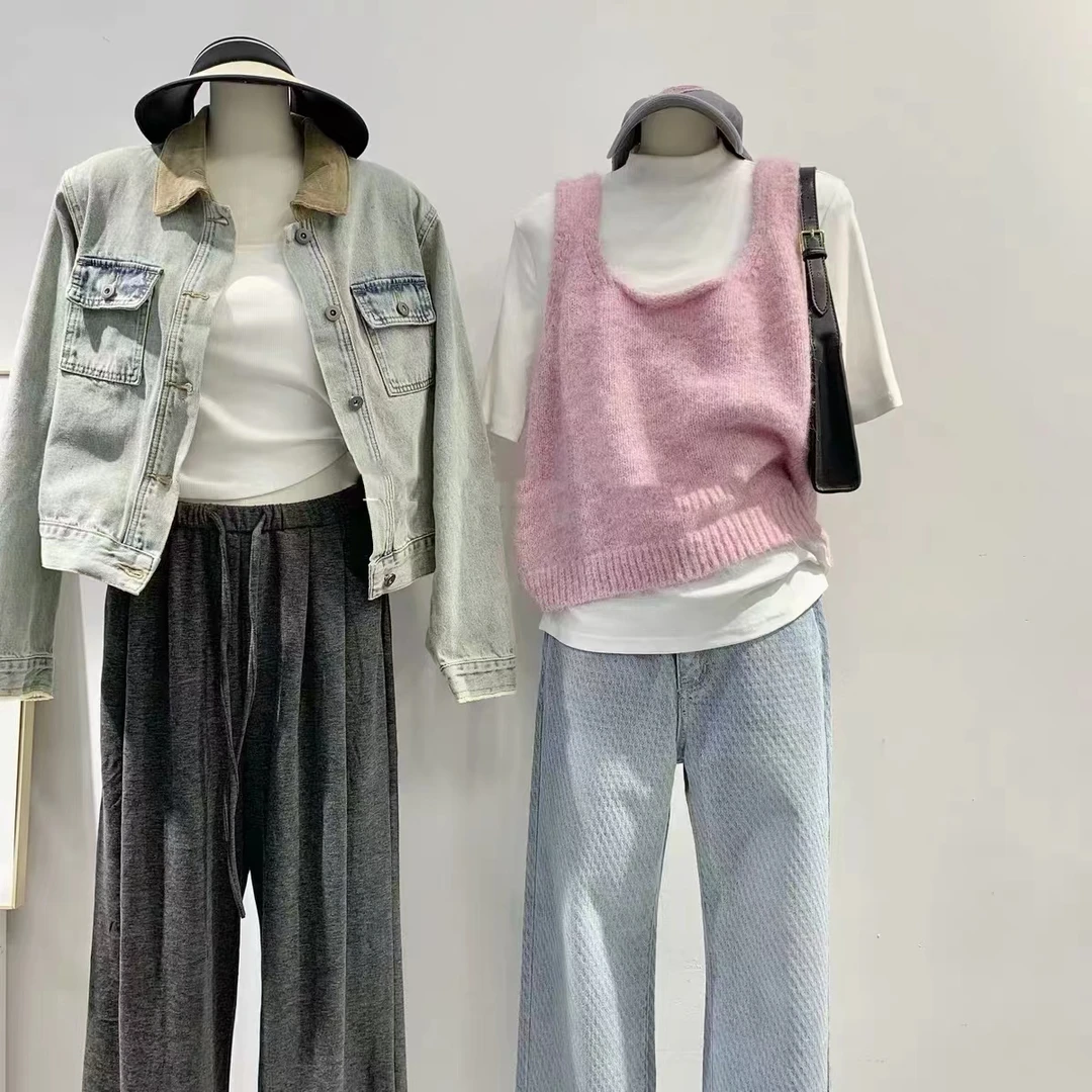 U领针织韩版马甲慵懒背心网红时尚ins宽松秋款外套坎肩显瘦