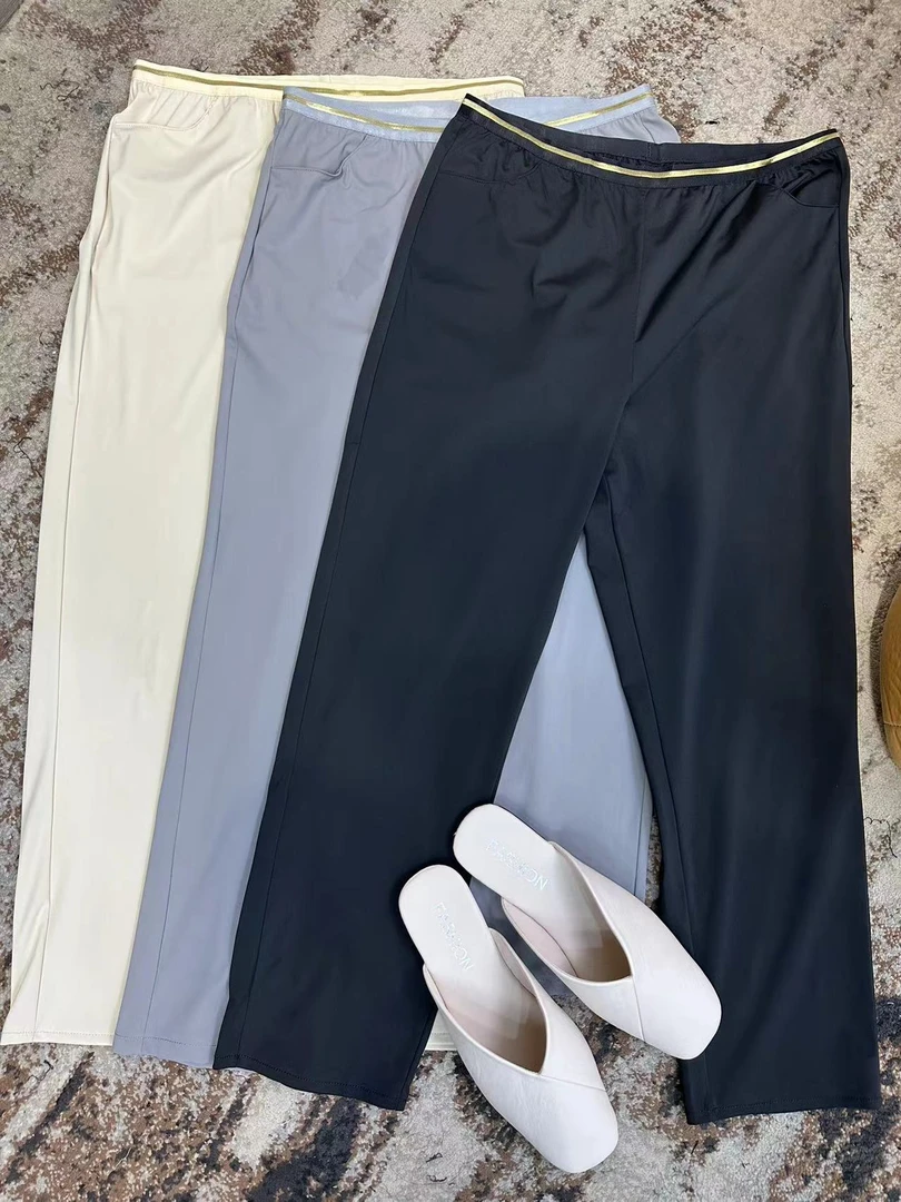 康家衣橱新款休闲舒适打底纸皮裤八分裤2598