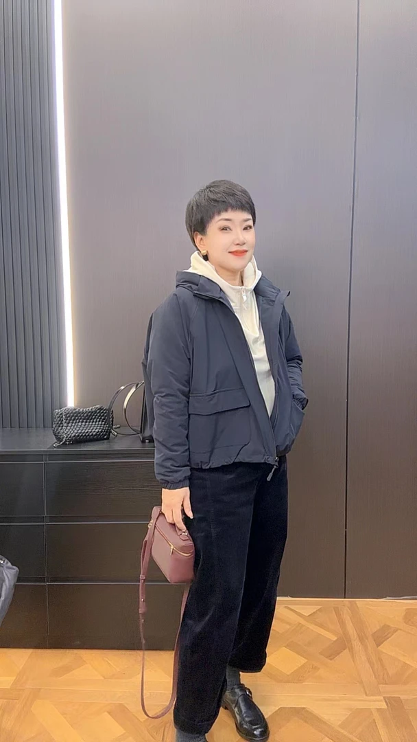 康家衣橱新款加厚简约百搭时尚棉衣外套6968