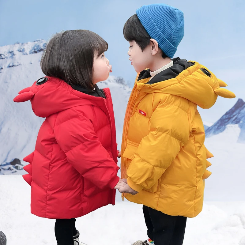 儿童羽绒服男童中长款1一2两岁小童宝宝冬季婴儿洋气女童加厚外套