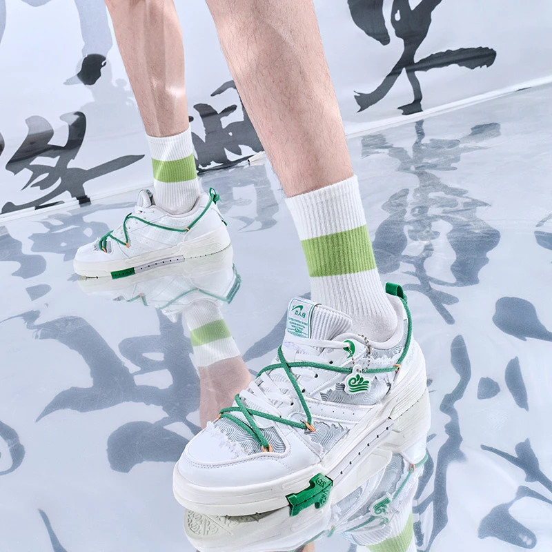 贵人鸟男子春季板鞋时尚休闲百搭中国风厚底防滑耐磨网面个性潮鞋