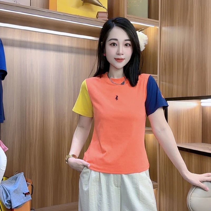 【小红小橘】小众设计女士春夏新款短袖T恤圆领休闲百搭