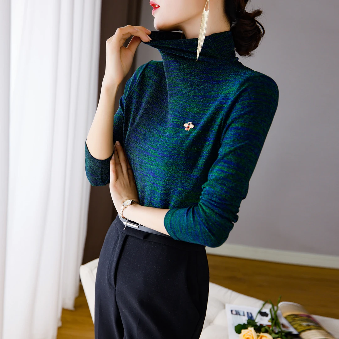 《叶子妃》高弹大码印花肌肤网打底衫显瘦29253