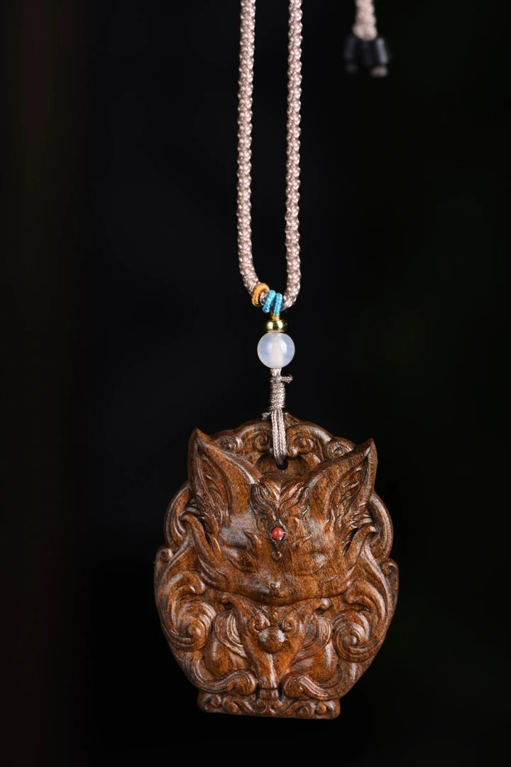 达拉干九尾狐牌手玩把件平安无事牌吊坠车挂件