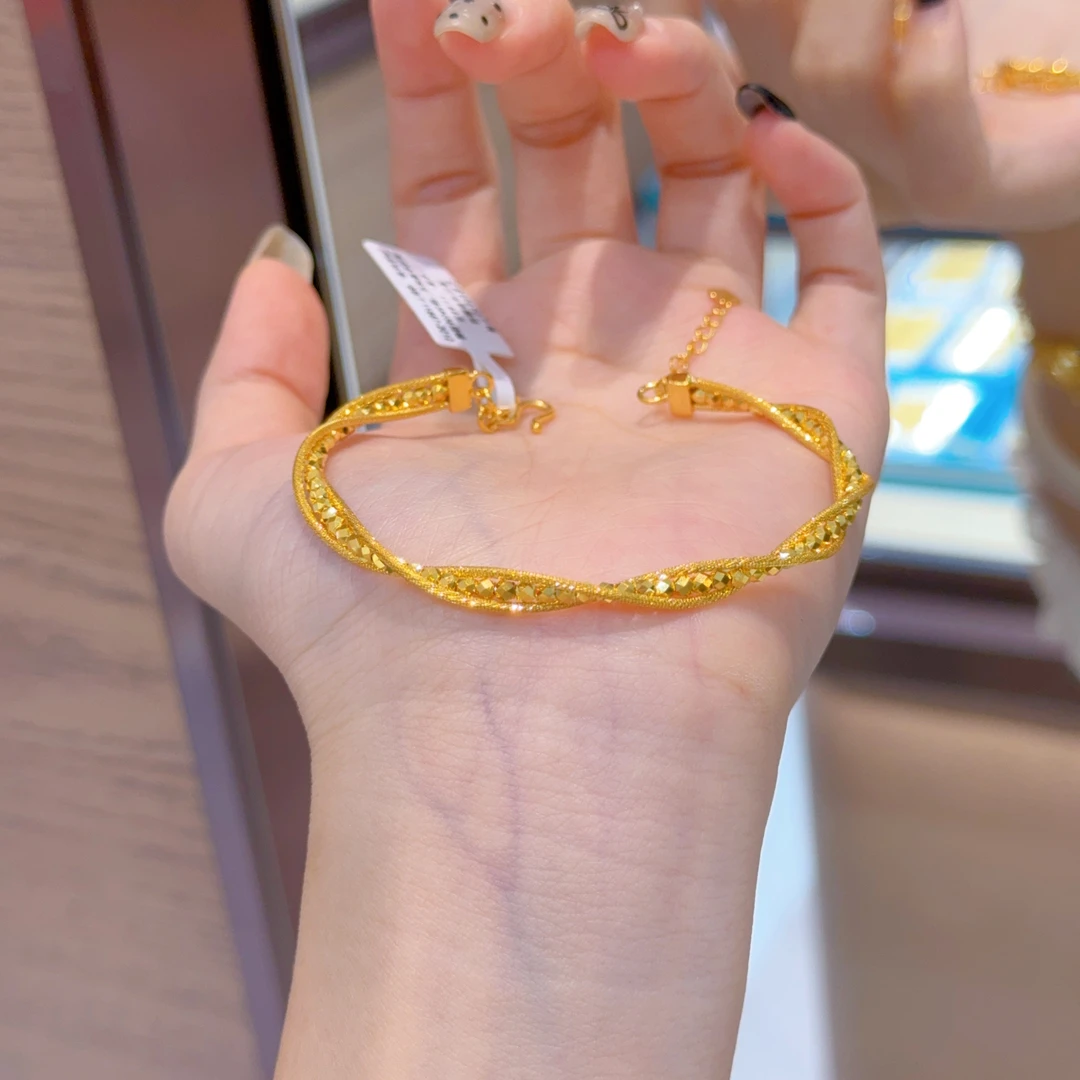 【诗诗精选】足金999 5G精品莫比乌斯蹦迪手镯