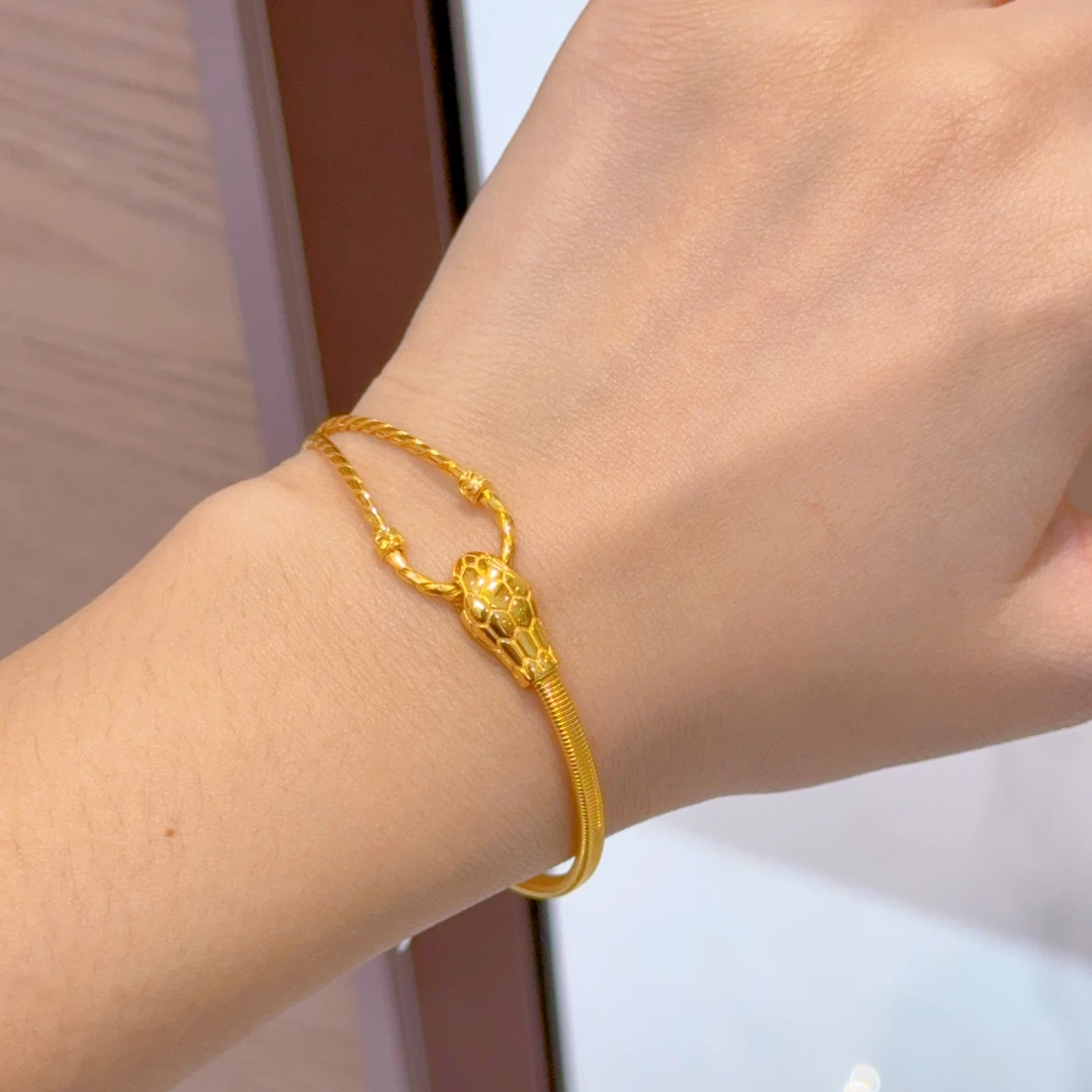 【诗诗精选】足金999 5G精品灵动蛇手镯