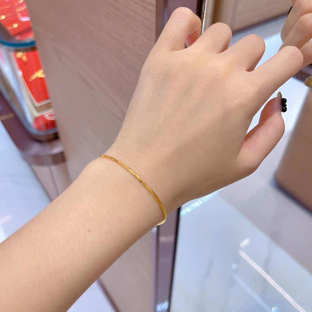 【诗诗精选】足金999 精工圆蛇骨手链