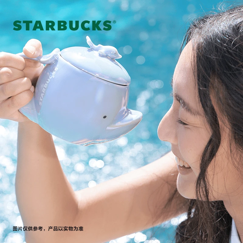 【夏日海豚马克杯】星巴克355ml海豚造型款马克杯颜值可爱夏日水杯