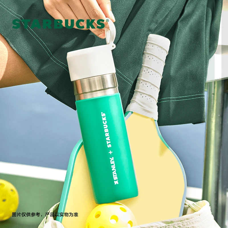 星巴克杯子473ml活泼绿系列STANLEY保温杯绿色简约保温杯喝水杯