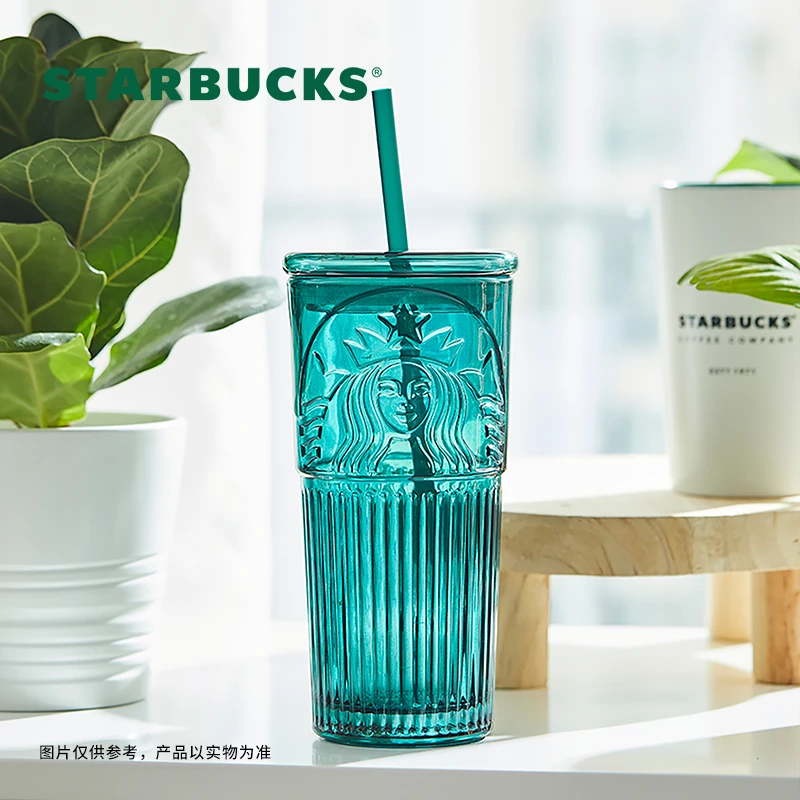 星巴克550ml玻璃吸管杯高颜值大容量吸管杯