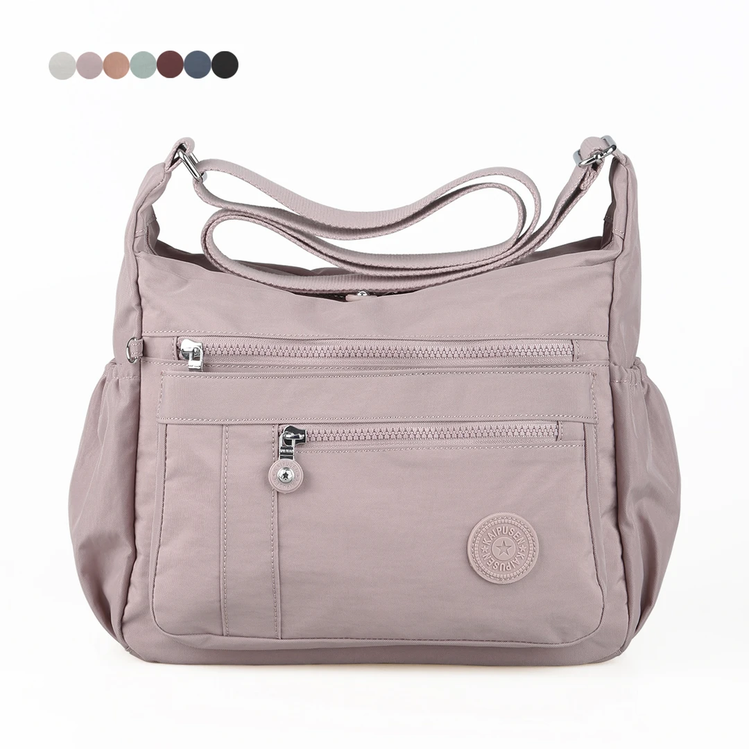 2025新款大容量斜挎包轻便布包中年妈妈包多层单肩包旅游背包女包