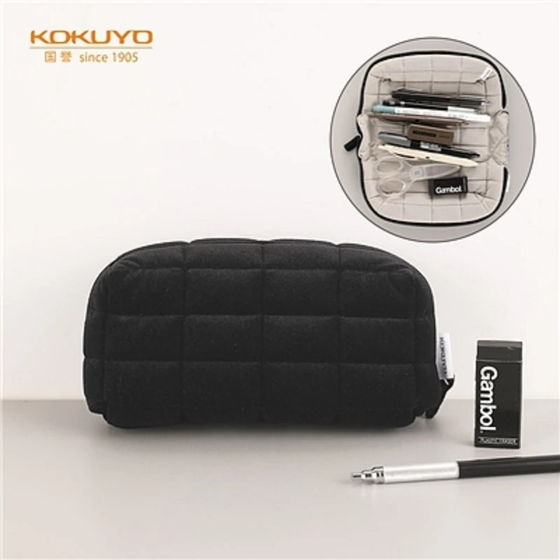KOKUYO/国誉【新品】NEMU NEMU 枕枕包 笔袋 黑色大容量收纳办公