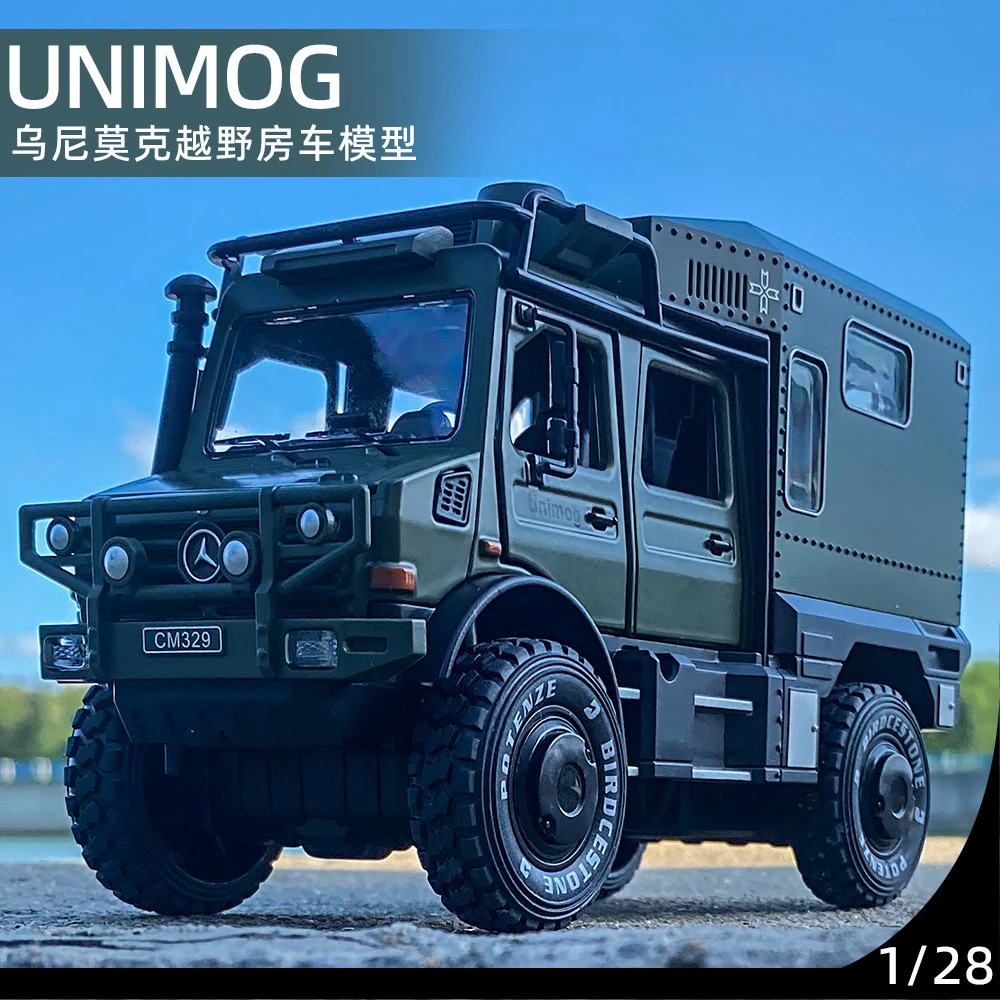1:28奔驰乌尼莫克越野汽车模型合金车模房车儿童玩具越野合金汽车