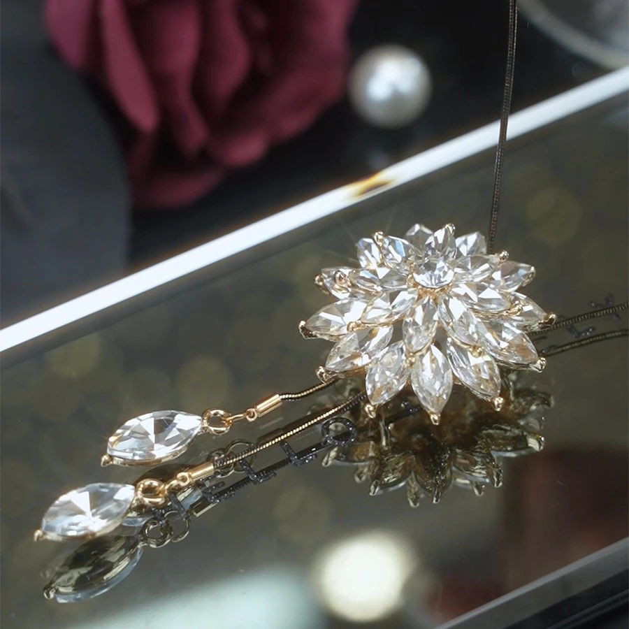 妍惠 铜合金项链 璀璨星辰旋转毛衣链网红素款简约长款饰品配饰