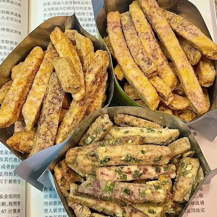 荔浦芋头蟹黄味海苔咸蛋黄香葱芋头条酥香脆非油炸网红休闲零食