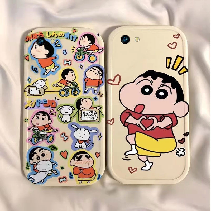 oppoA59s手机壳a59硅胶新款蜡笔小新高级镜头全包创意保护套软壳