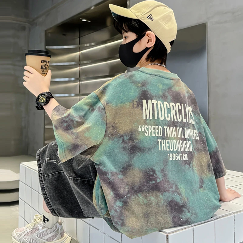 【贝尔熊】纯棉童装男童短袖t恤夏季新款儿童宝宝半袖上衣中大童潮T