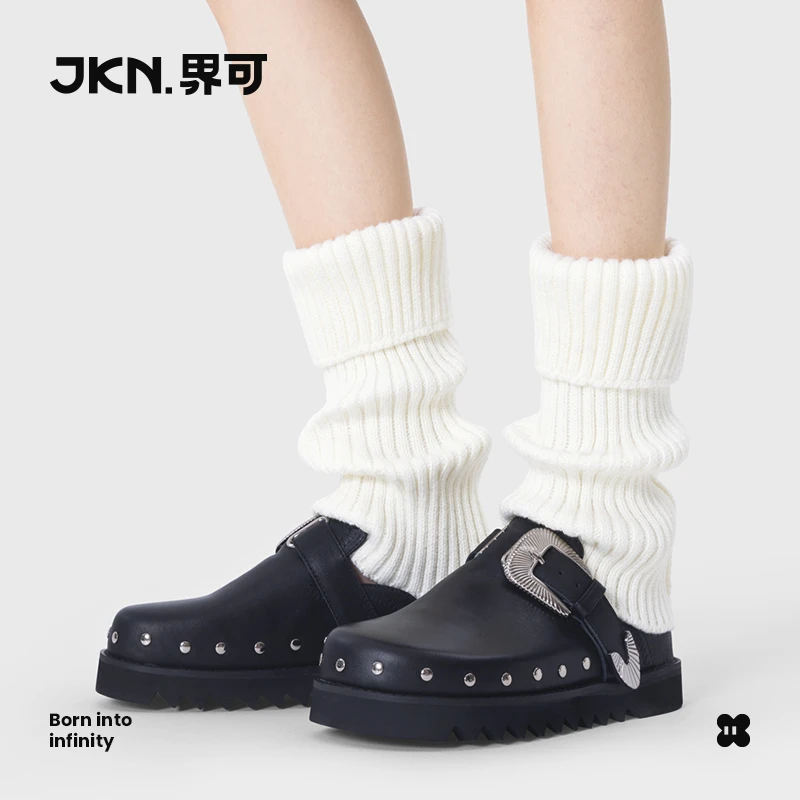 JKN白色袜套女堆堆袜秋冬款日系y2k辣妹显瘦腿套搭皮鞋长筒zt
