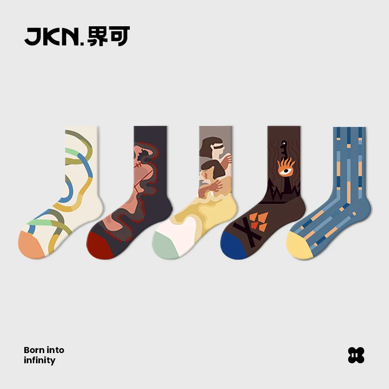 冬日时髦好物JKN界可袜子女秋冬美式设计款中筒袜日系ins潮外穿男