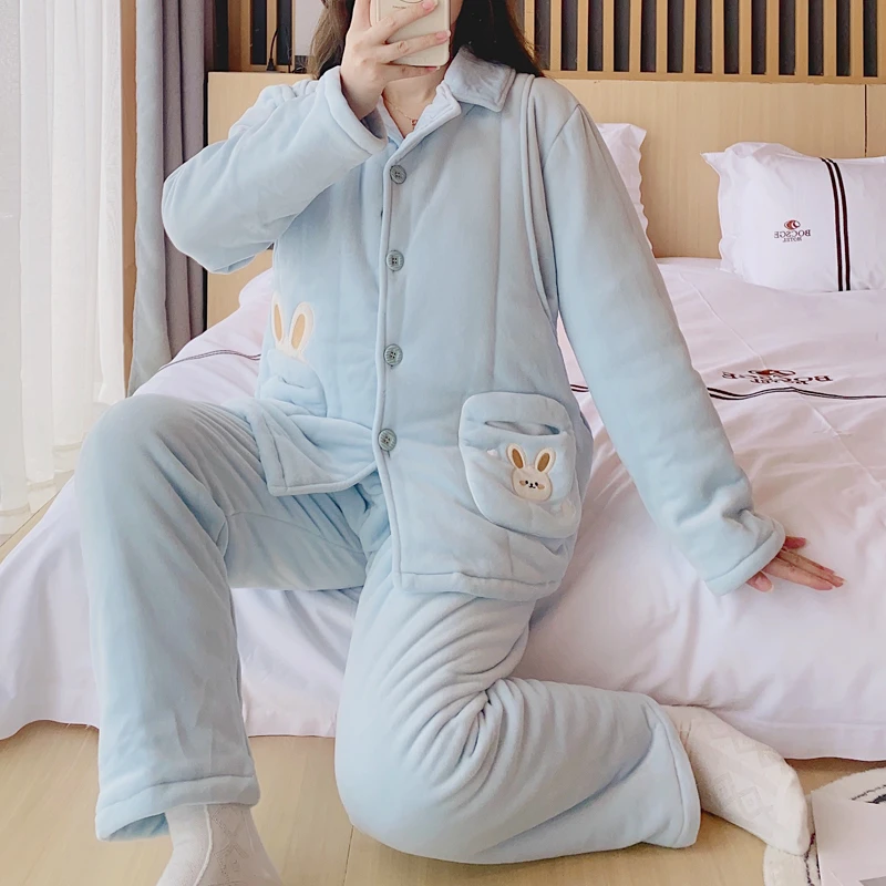 孕妇睡衣加厚加绒月子服冬季可哺乳喂奶衣怀孕期冬款超厚零下