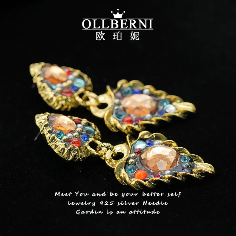 铜合金耳饰 【虞美人】气质时尚手工轻奢法式欧美漂亮耳环女-..5096