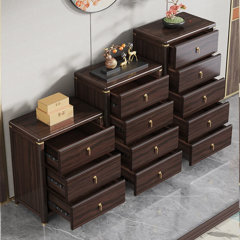 紫金檀木实木斗柜新中式三四五斗柜客厅餐边柜简约收纳柜  210665