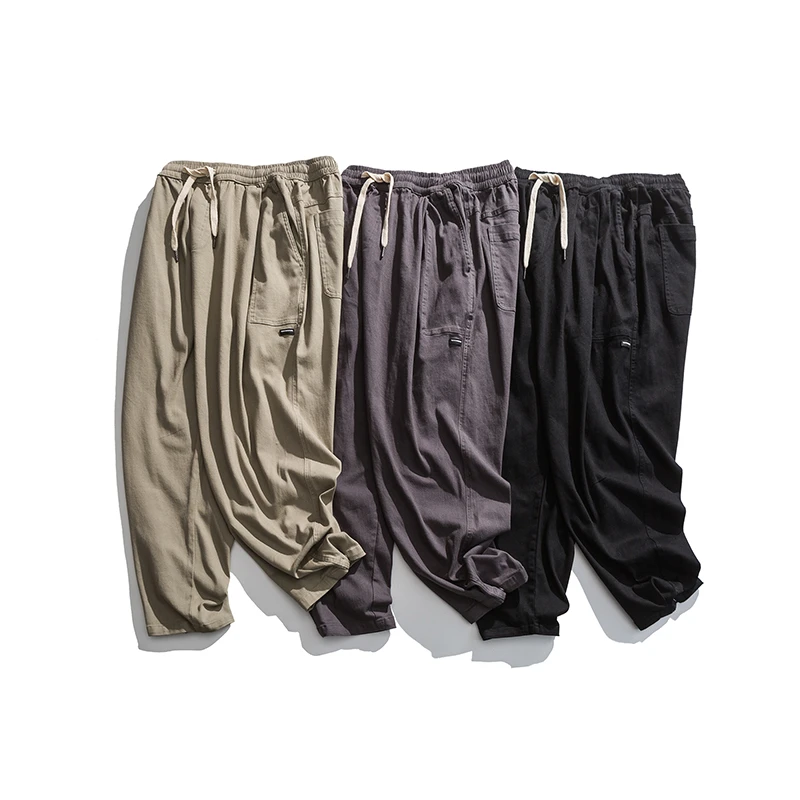 K1060日系宽松百搭直筒高街休闲收脚工装裤