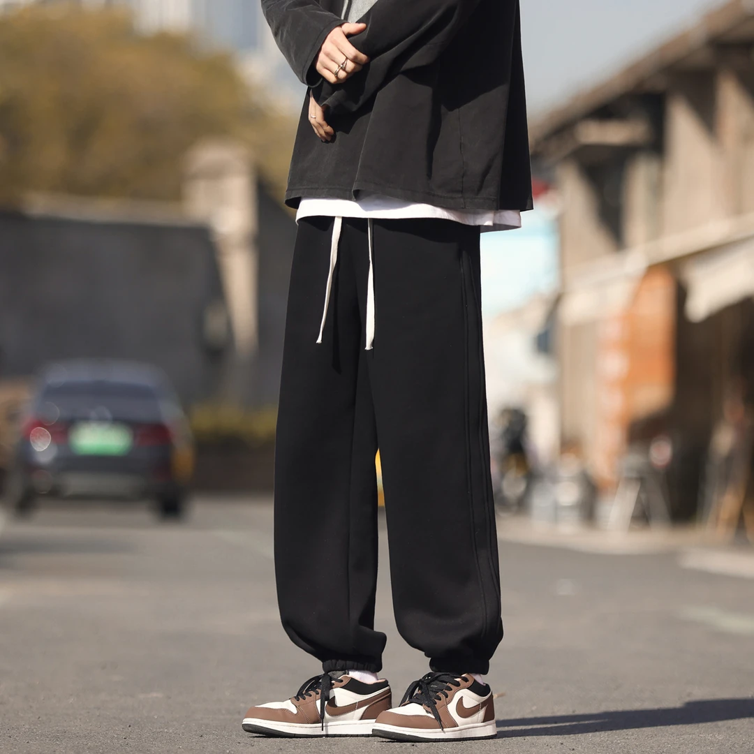 WAK22潮牌港风ins冬季加绒保暖休闲束脚运动卫裤