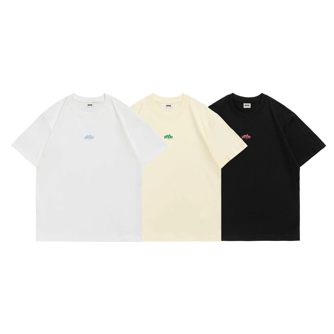 E021夏季美式高街潮牌ins情侣百搭字母圆领短袖t恤