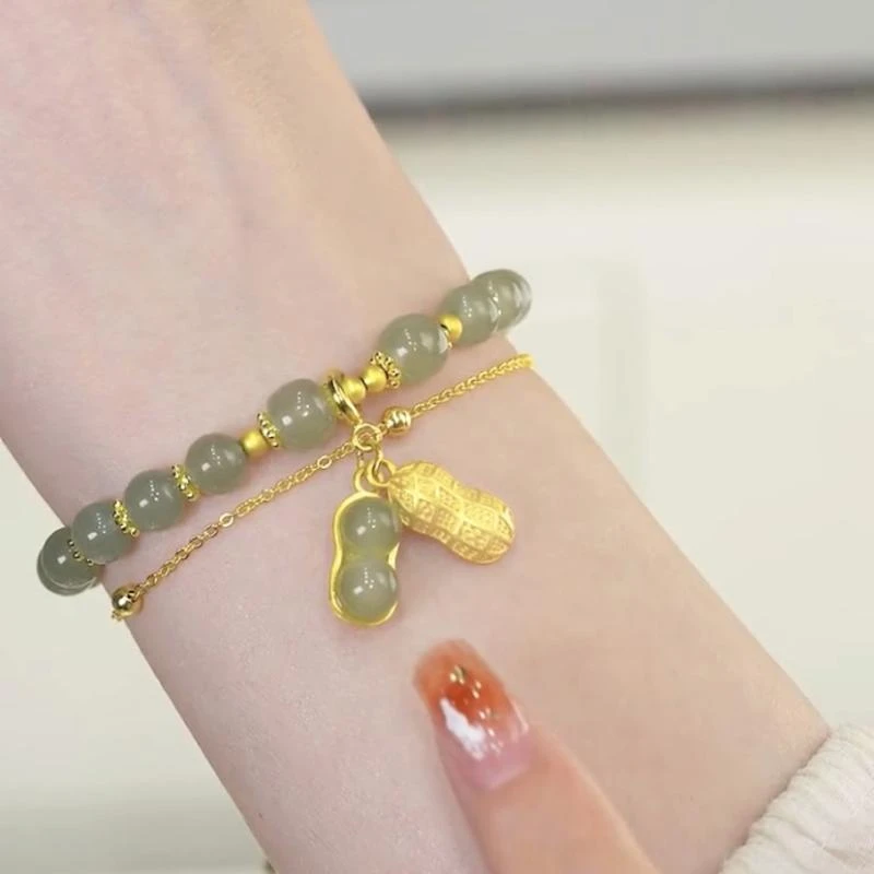 铜合金手链 好事花生手链女新款火爆款精致百搭网红饰品首饰