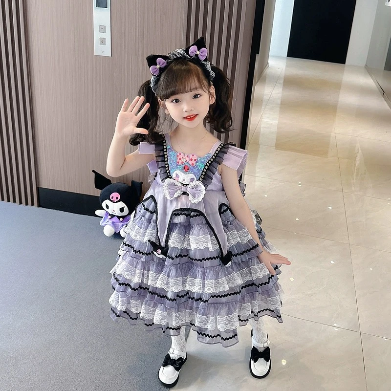 库洛米蕾丝重工生日四季款拖尾连衣裙洛丽塔公主裙Lolita女童夏季