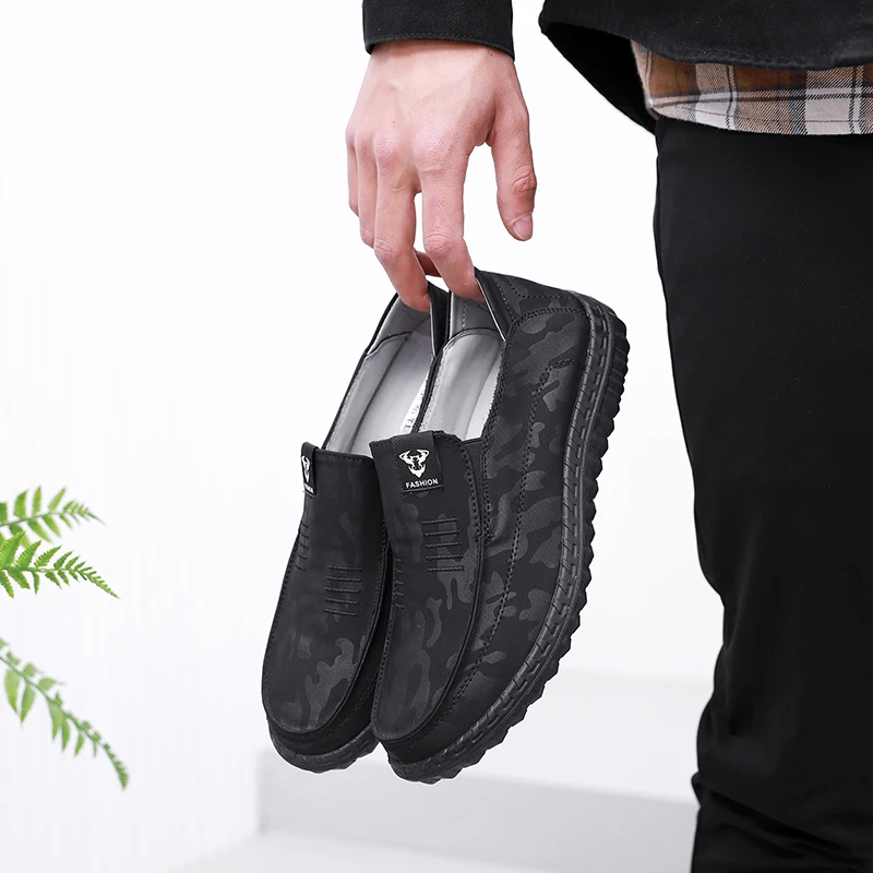 淘德一品春秋男鞋老北京布鞋雨伞布迷彩透气软底男士单鞋驾车鞋