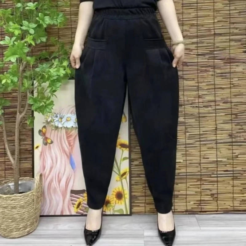洋气减龄原创女装2024年春季新款时尚气质松紧腰休闲显瘦哈伦裤女
