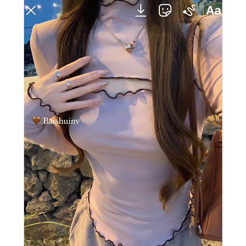 【清仓！】白水女 柔柔面膜T~镂空小心机设计感纯欲辣妹T恤 B3101469