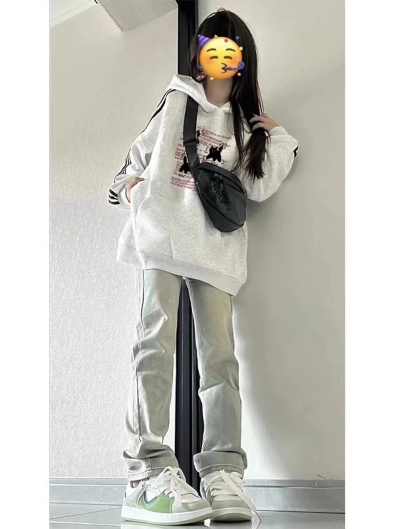 【FANY】日系甜美可爱小猫连帽卫衣小众设计感三条杠潮牌ins风上衣