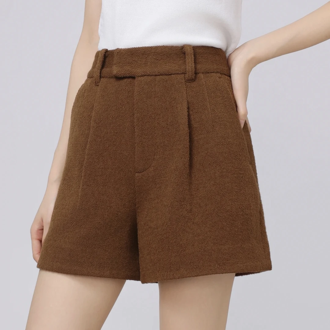 GIRDEAR/哥弟秋冬新款高腰质感休闲女裤百搭小香风短裤1100529