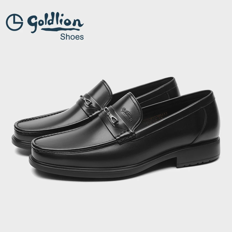 金利来男士皮鞋新款商务休闲马衔扣一脚蹬套脚乐福鞋520410266