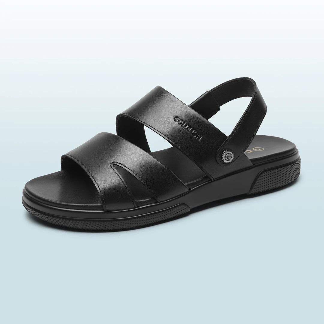 2024夏季新款男士凉鞋两穿休闲沙滩凉拖鞋柔软牛皮男鞋542420023