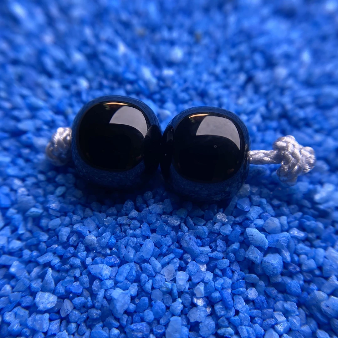 9.5mm一线药师玛瑙饰品黑武士腰珠顶珠隔珠文玩配饰星月百香籽