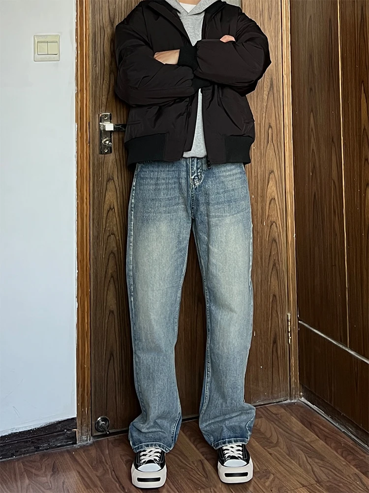 25春秋美式新款常规直筒版型cleanfit牛仔裤男潮青年休闲竹节长裤